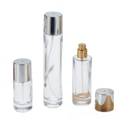 Transparent Glass Foundation Bottle With Screw Cap 100ml Round Shape Simple Design