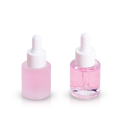 Simple Round Glass Foundation Bottle with Free Samples Transparent Glossy Finish